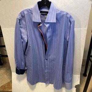 Levinas contemporary fit blue men’s dress shirt